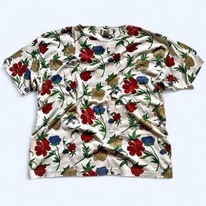 Vintage 1990s Floral all over Print T-Shirt XL